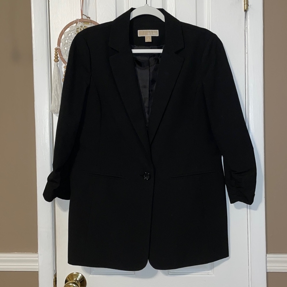 Michael kors black one button blazer